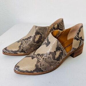Lucky Brand Western Kenri Leather Shootie Snake Print 8